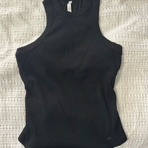 Fabletics Black Ribbed Tank Top